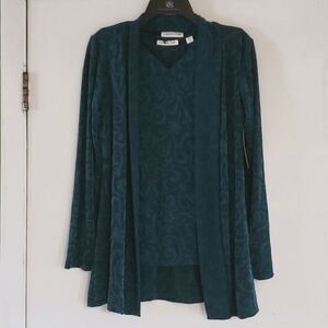 New Green Sleeveless top & Cardigan